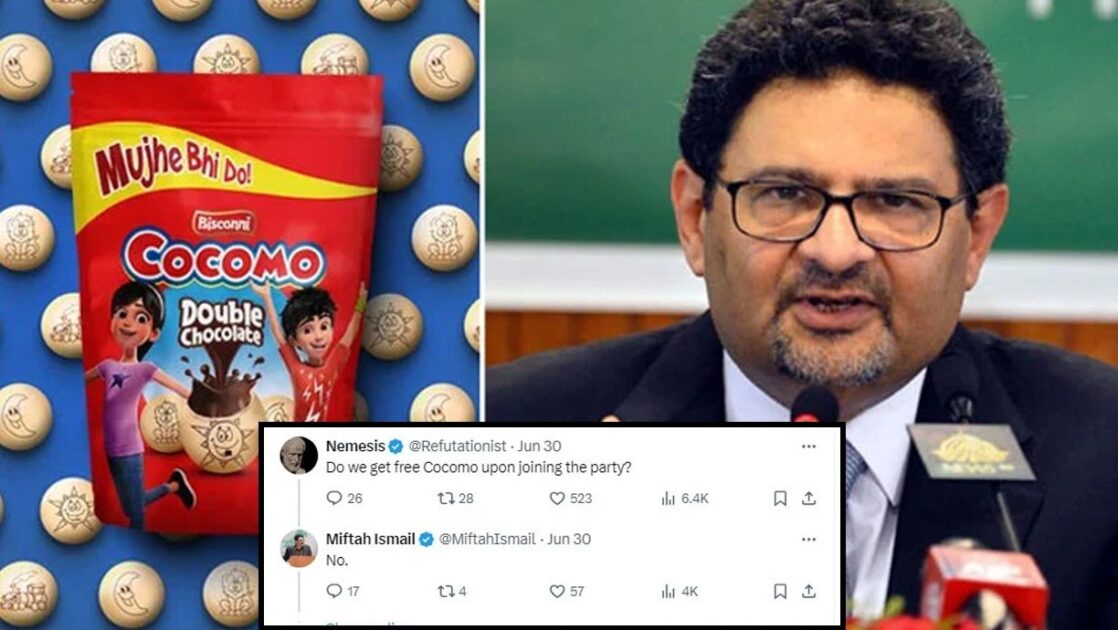 Do we get Free COCOMO for joining your party? “No,” Miftah Ismail responds.