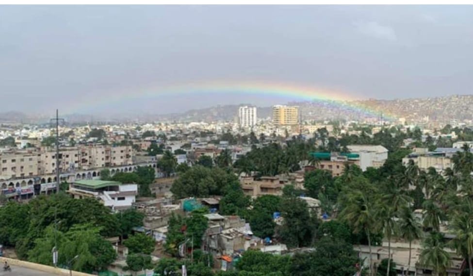 North Nazimabad Showcases Vibrant Rainbow Colors This Morning