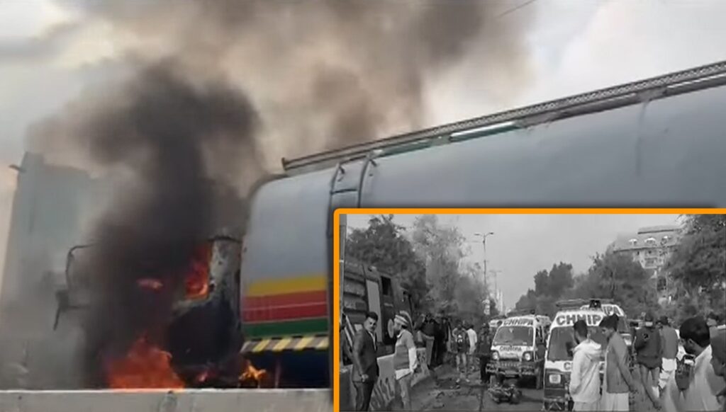 Fatal Collision on Shaheed Millat Road: Two Killed, One Injured in Water Tanker Accident